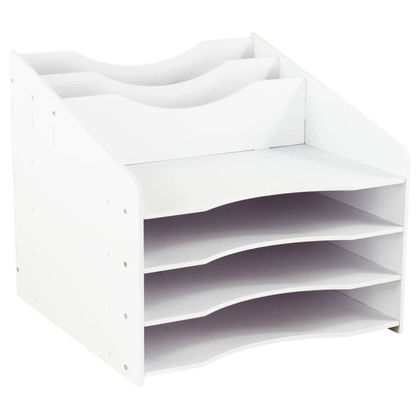 A4 dokumentsorterer med 6 rum – hvid MDF