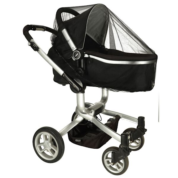 Barnvagn elastiskt myggnät 140cm svart