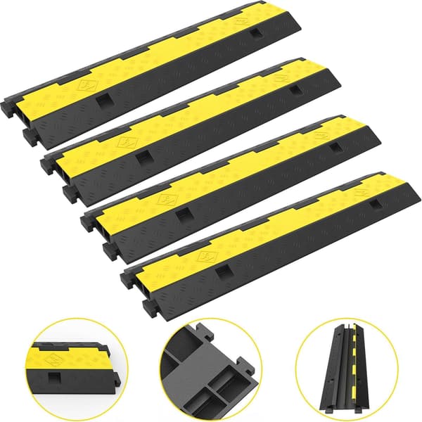 Kabelskyddsramp, 4-pack 2-kanalig, 11 000 lb