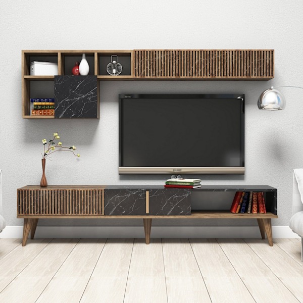 TV-enhed Milan - Valnød, Sort