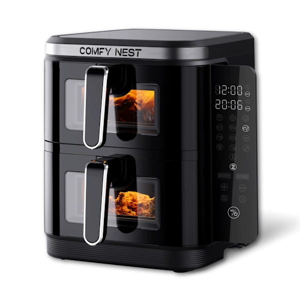 Comfy Nest CN-06184: 2800W dubbelkorg med fönster och sidopanel - 11L