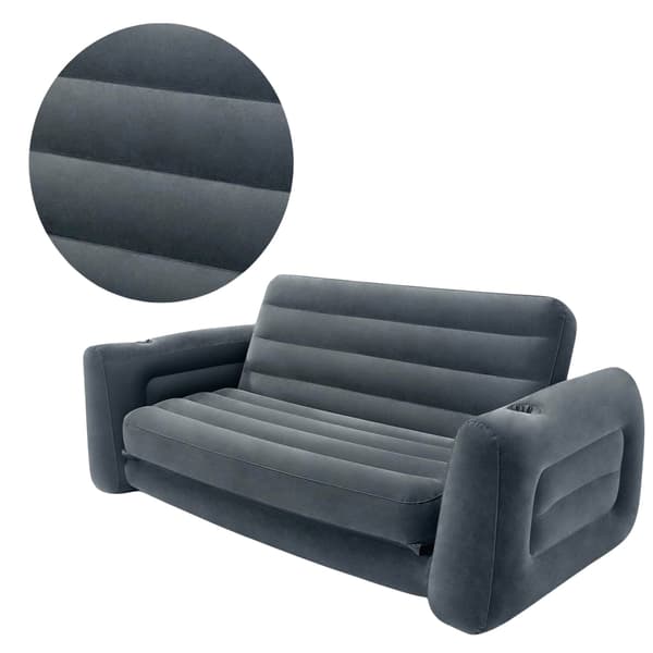 Soffa 2i1 sammetsmadrass + INTEX pump 66552-66640