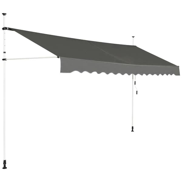 Utdragbar balkongmarkis, 200 cm bred, UV-resistent, grå