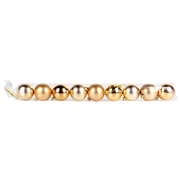 Sprängsäkra julgranskulor guld 6 cm 9 st.