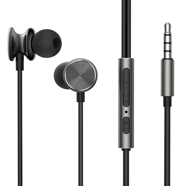 Kablede in-ear hovedtelefoner med stærk bas HiFi Wired Series JR-EW03 mørkegrå