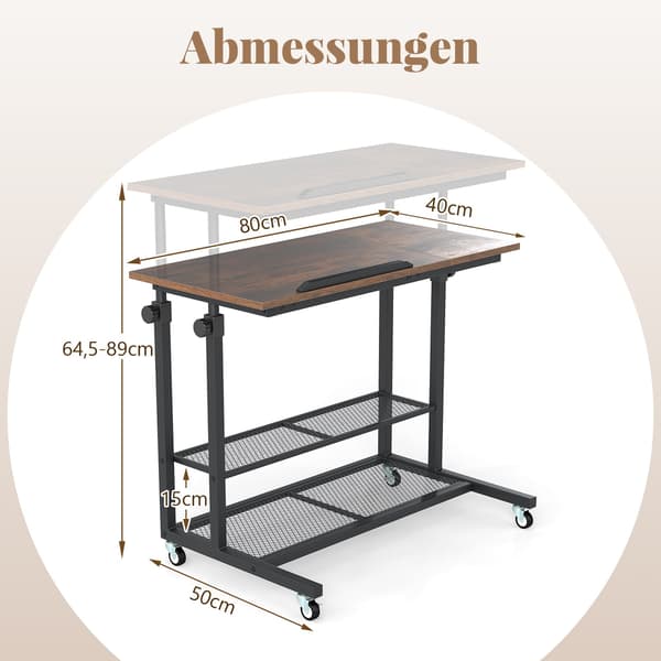 Justerbart rullebord med vippeplade