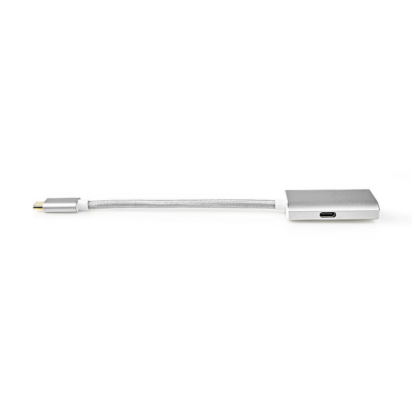 USB-C™ Adapter | USB 3.2 Gen 1 | USB-C™ Han | DisplayPort Hun / USB-C™ Hun | 4K@60Hz | Power delivery | 0.20 m | Runde | Guldplateret | Flettet / Nylo