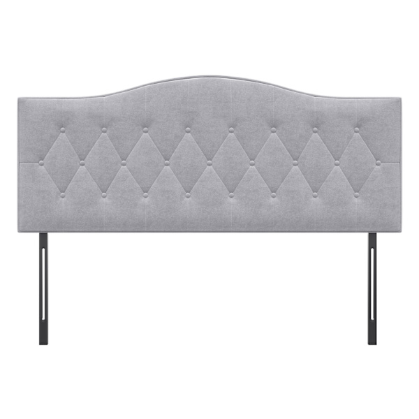Sengegavl Stilfuld Polstret Sengegavl I Grå, Poppel Og Polyester, Moderne Design, 185X8X134Cm