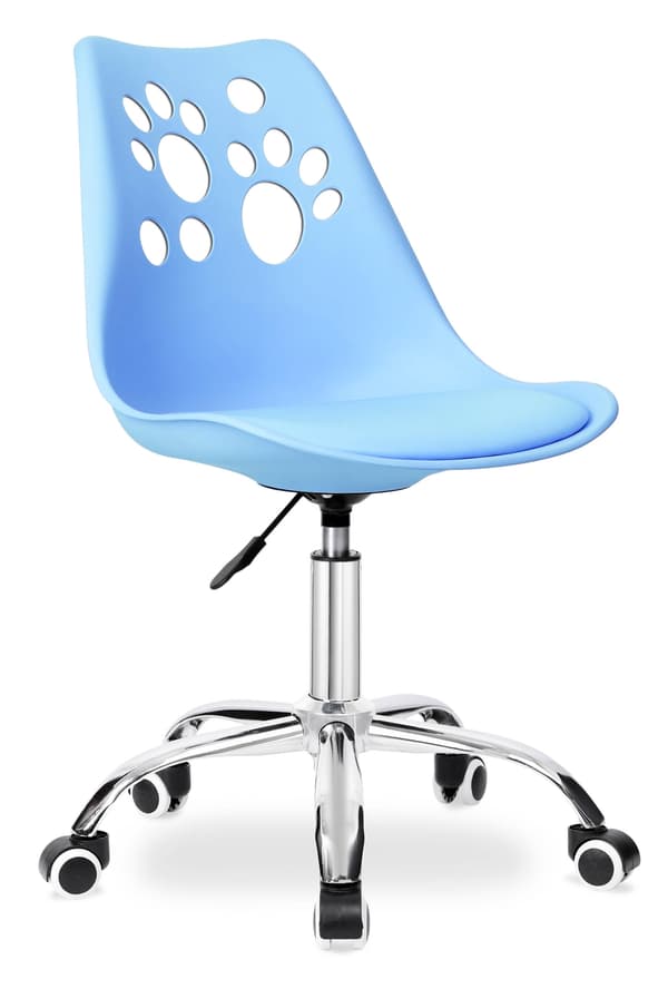 Børne blå drejestol, ergonomisk, justerbar
