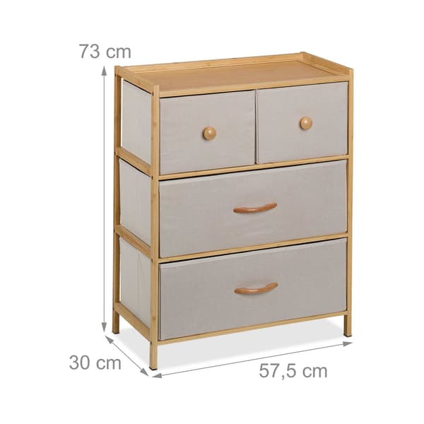 Bureau i bambu 4 lådor