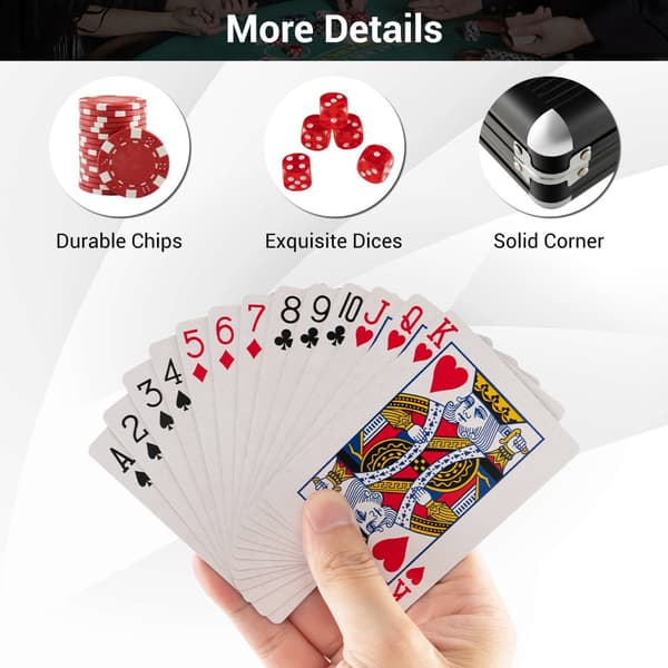 500-delt pokerchipsæt – aluminiumskasse, Texas Holdem