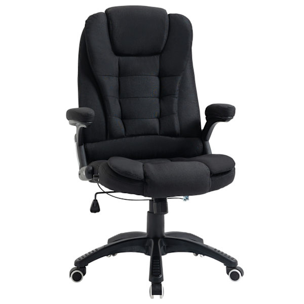 Kontorstol Højdejusterbar Skrivebordsstol Ergonomisk Skum Pp Plast Hørlignende Polyester Sort 65 X 72 X 100-120 Cm