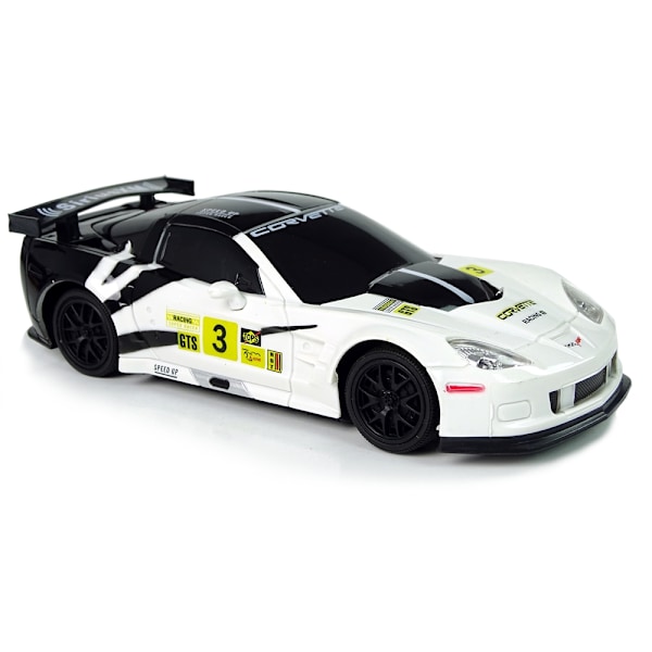 1:24 R/C Corvette C6.R Hvid - Realistisk, 2,4G, lys