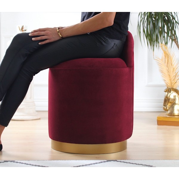 Pouffe Dover - Claret Red
