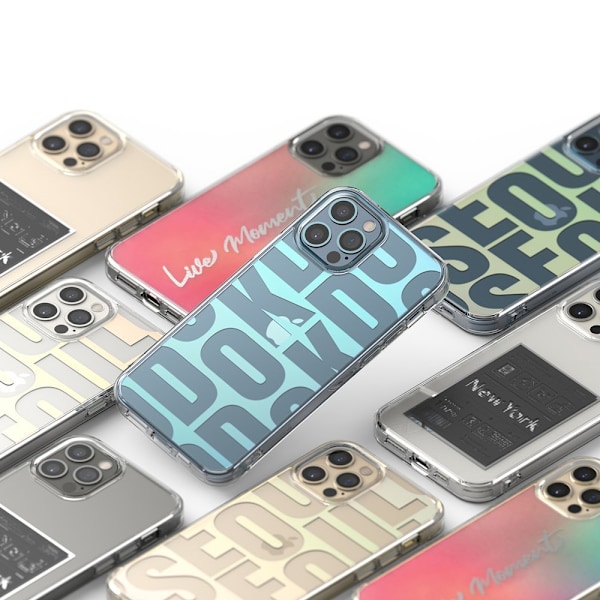 Panssaroitu suojakuori geelikehyksellä iPhone 12 Pro Max Fusion Design vaaleanpunainen-vihreä