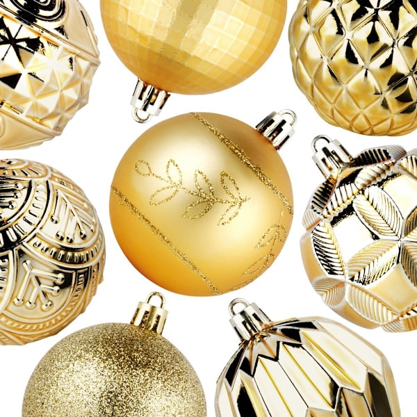 Sprängsäkra julgranskulor guld 6 cm 50 st.