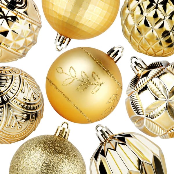 Sprængsikre julekugler guld 6 cm 50 stk.