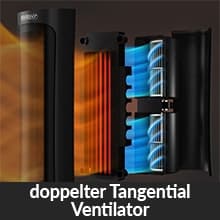 Keramisk värmeelement, 2000W, 4 lägen, timer, fjärrkontroll