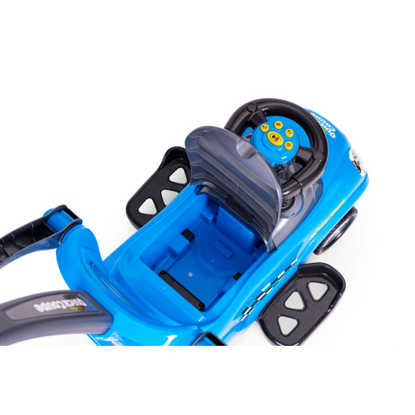 Blå pusher rollator