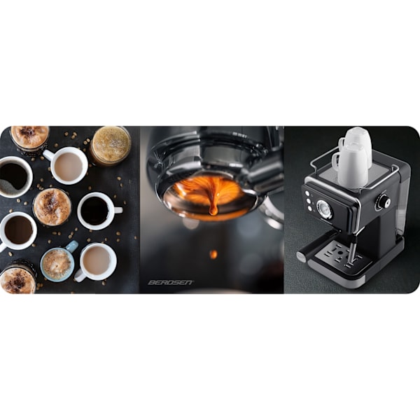 Berdsen BD-772 20 bar kaffemaskine, sort