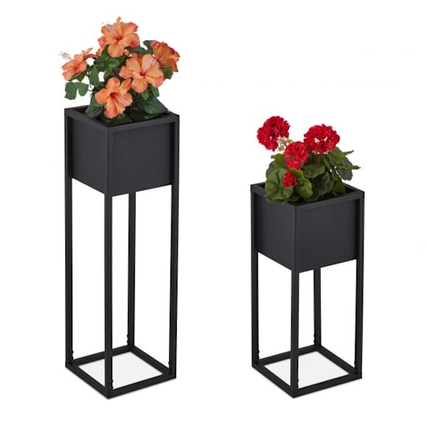 Kukkateline metallia - 2 kpl mustaa