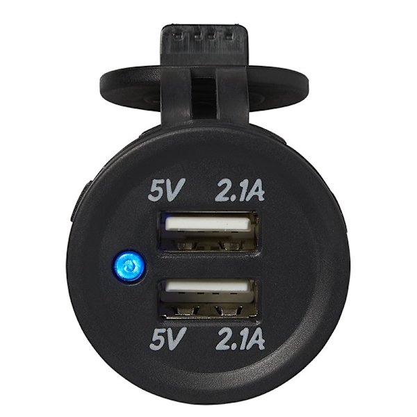 USB-portti kaksinkertainen uppoasennus tyyppi A 2x2100mA 12V/24V
