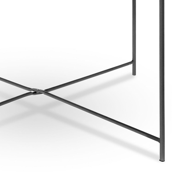Runt svart metallsoffbord för industriell loftstil, 75 cm