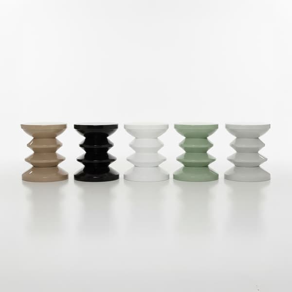 Sidebord og skammel – Zigzag-design, rumalderstil
