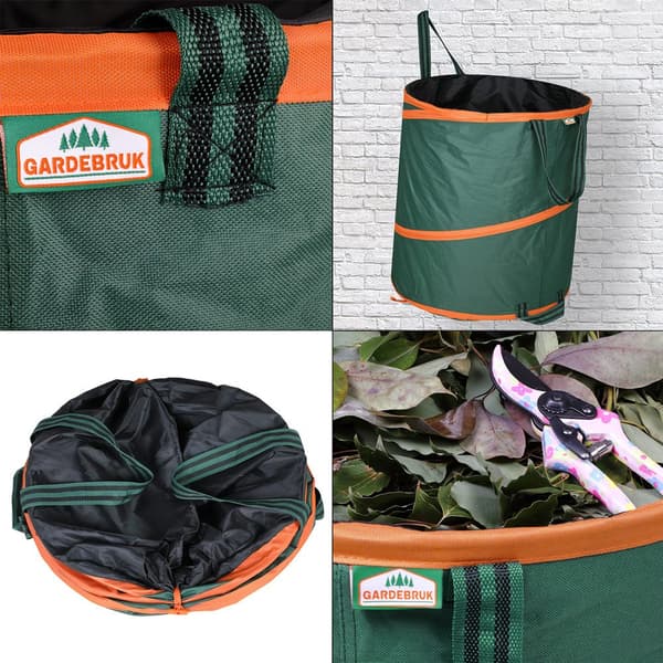 Haveaffaldsposer, 3-pak, 165 l, Holdbare, Sammenklappelige