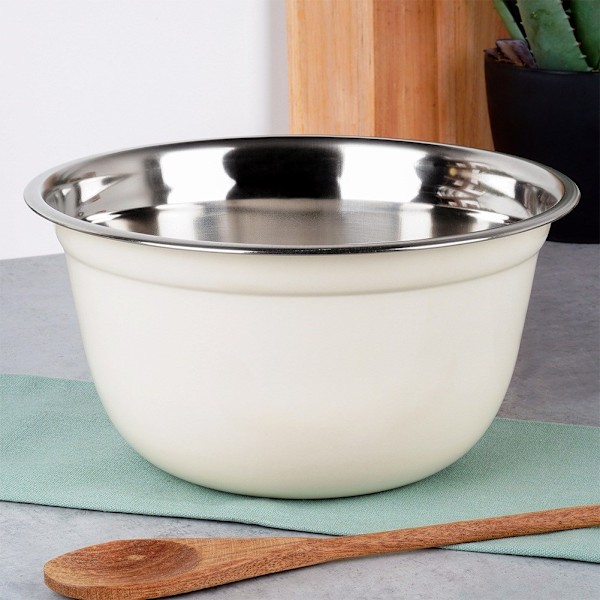 Hvid køkkenskål i stål 26 cm, 4,2 l