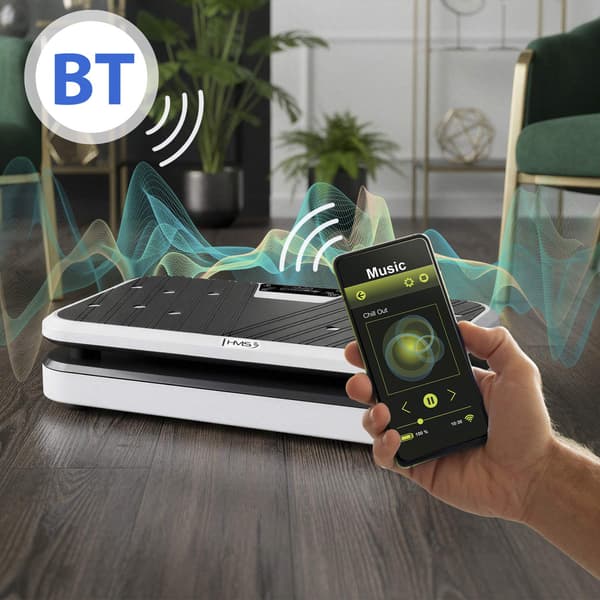 Vibrationsplatform med push-up-stænger, Bluetooth, 5 programmer