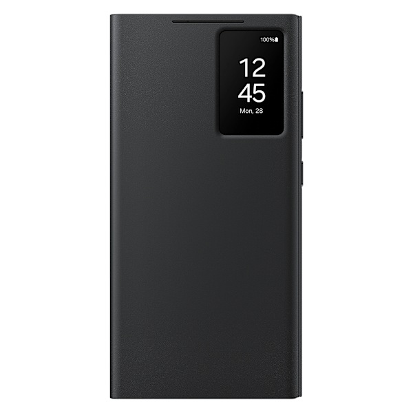 Alkuperäinen Smart View -lompakkokotelo läpällä Samsung Galaxy S24 Ultralle, musta