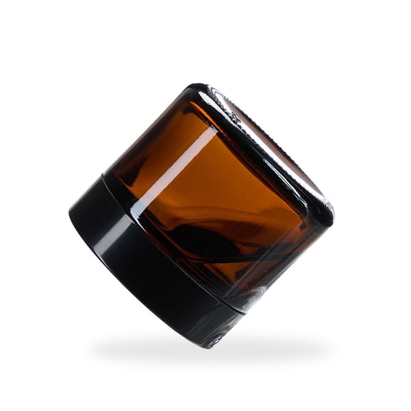 Bärnstensfärgade glaskrämburkar, 60 ml, UV-skydd, Läcksäker
