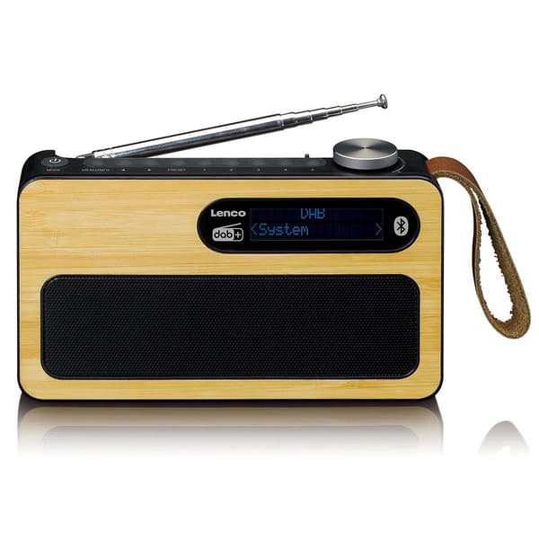 Kannettava DAB+/FM-radio Bluetoothilla, Bambu, Musta