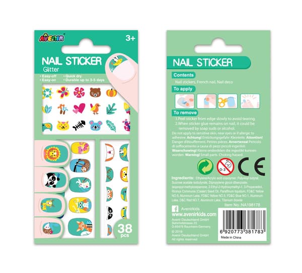 Avenir Nail Stickers Dyr