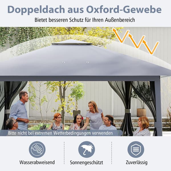 4x4m pop-up-pavillon med myggenet og bærepose