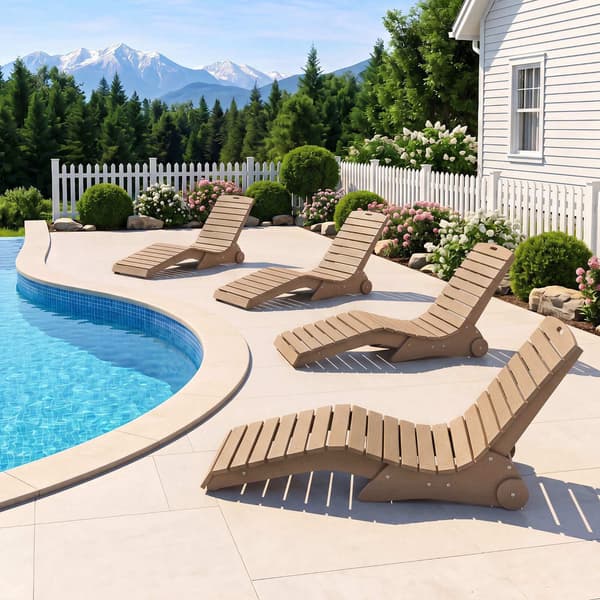 Ergonomisk poolstol med hjul – brun HDPE