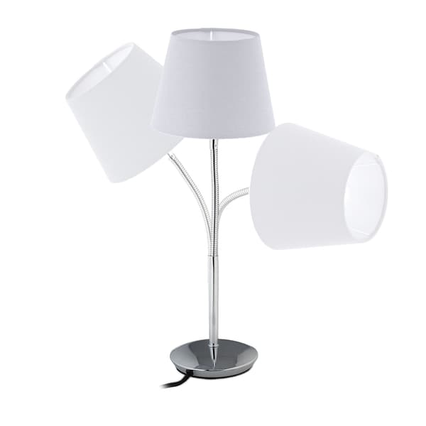 Fleksibel bordlampe med stofskærm