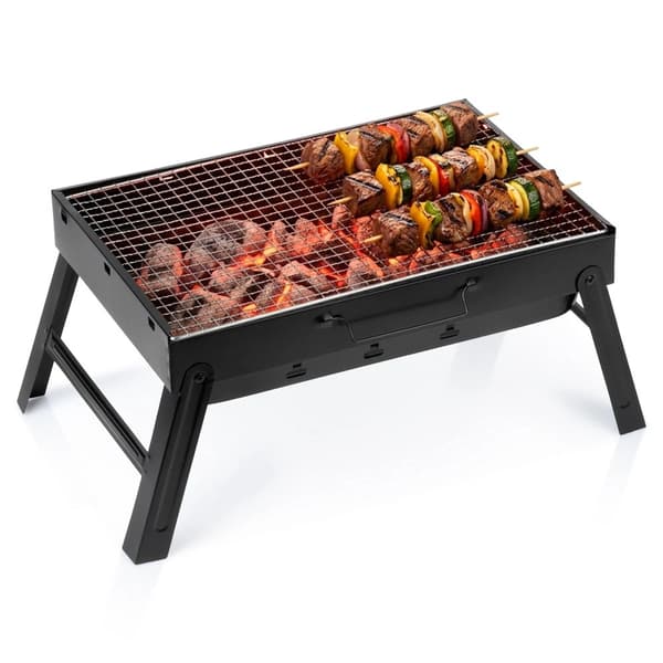 Bærbar kulgrill, foldbar kuffert, 51x30x23 cm