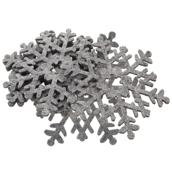 Snöflingeformade underlägg för alla kärl - grå filtset