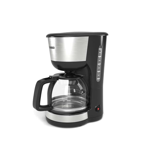 Kaffemaskine, 1,25L, 1000W, 10 kopper, Sort/Rustfrit stål