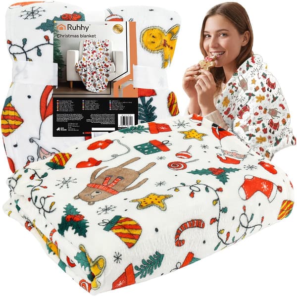 Julfilt, 150x200 cm, mjuk polyester, vit