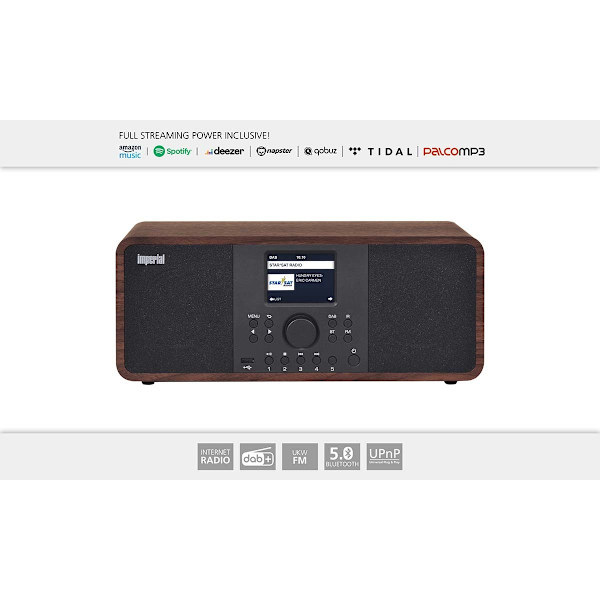 Imperial DABMAN i205 hybridi stereoradio DAB+ / FM / Internet / Bluetooth puun näköinen