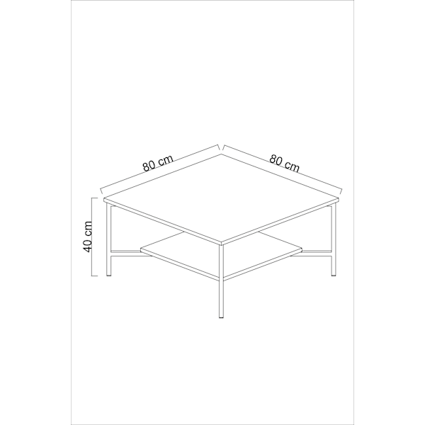 Sofabord Black Line - Hvid, Sort