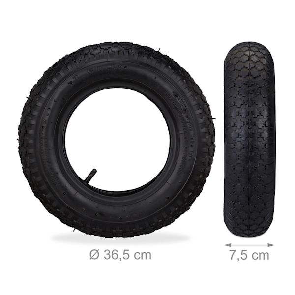 3x lastbilsdäck 3.50-8 med innerslang