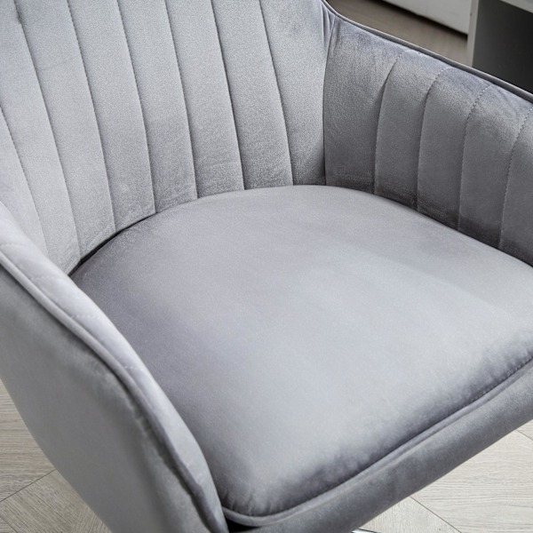 Työtuoli Korkeussäädettävä työtuoli Kääntyvä kotitoimistotuoli selkänojalla ja käsinojalla Velvet Look -housupöytätuoli työhuoneeseen Harmaa