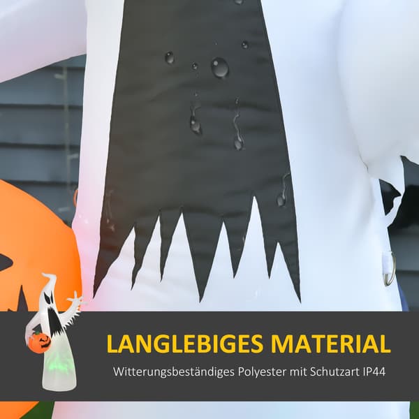 Uppblåsbart LED-spöke med pumpa – 180 cm Halloweendekoration