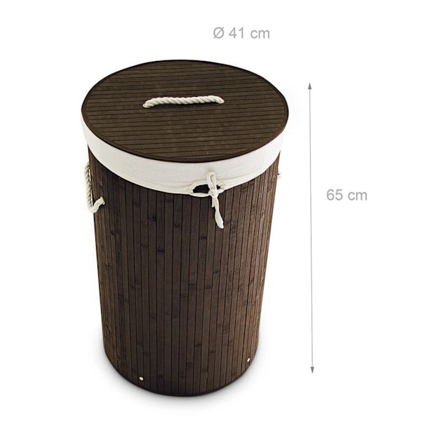 Tvättkorg bambu rund