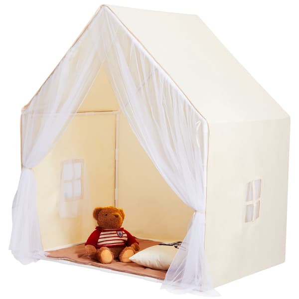 Børnelegetelt Yurt, Beige, Måtte og Hængelampe