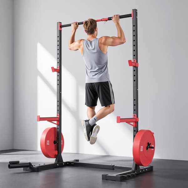 Power Cage Squat Rack, justerbar bredd, pull-up-stång
